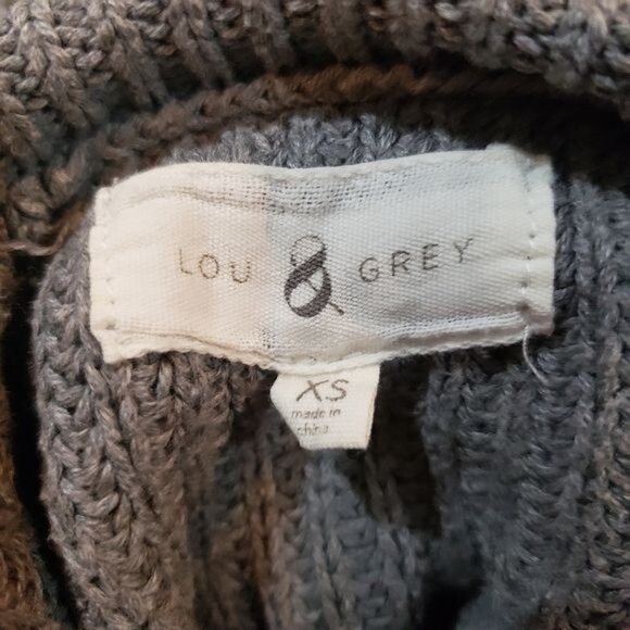 Lou & Grey Knit Cowl Neck Gray Lightweight Pullover Sweater Women's Size XS - Picture 5 of 7